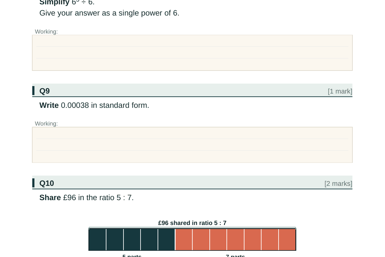 Preview of Complete KS3 Maths Practice Paper 1 with Mark Scheme